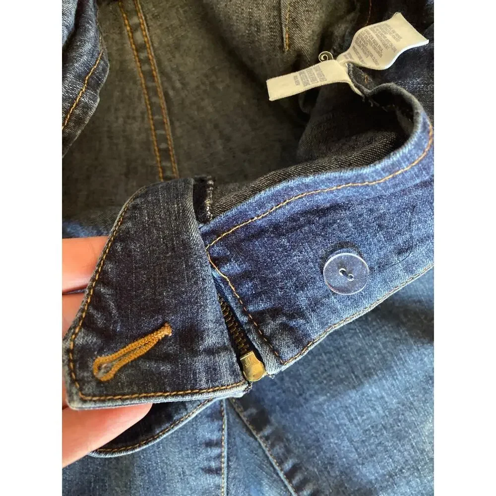 Vintage Tommy Jeans Luy Luy stretch blue high waist zip front no waist jeans XS